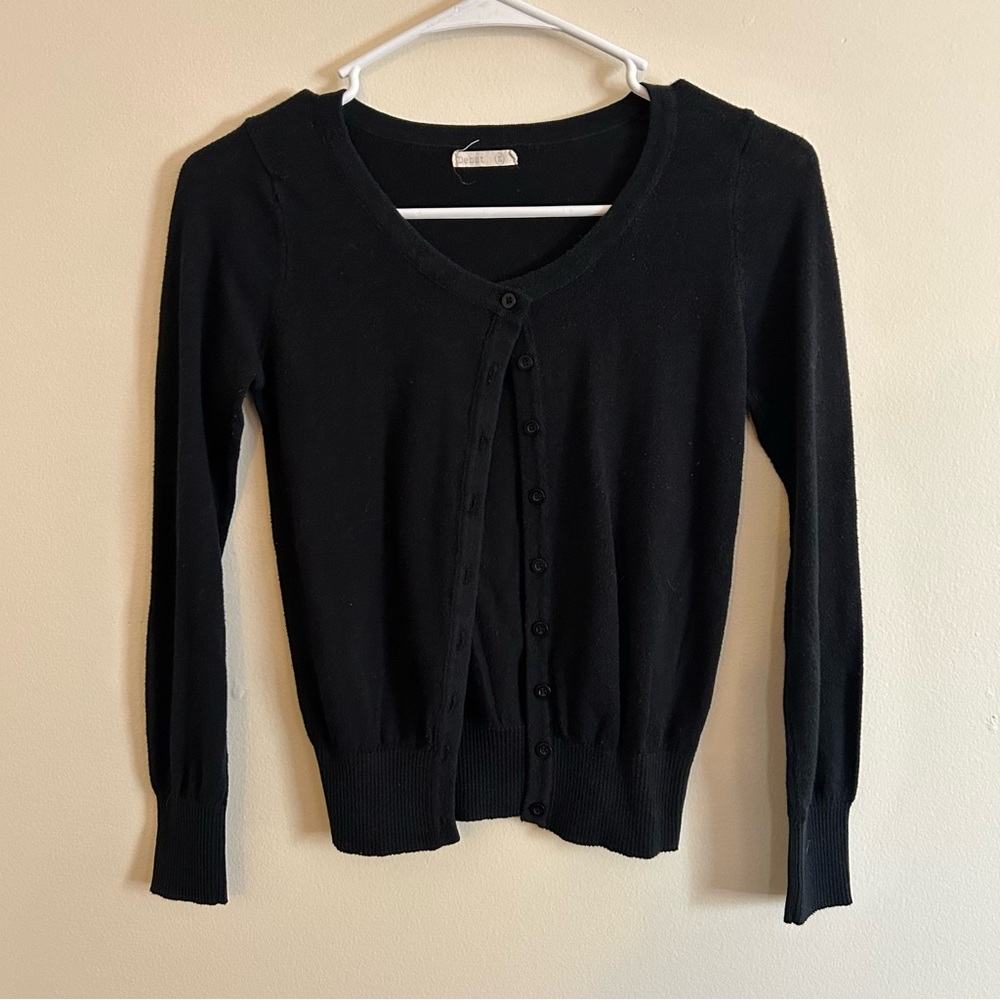 debut Black Button Front Cardigan